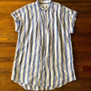 C&C California 100% Linen Button Front Shirt Dress